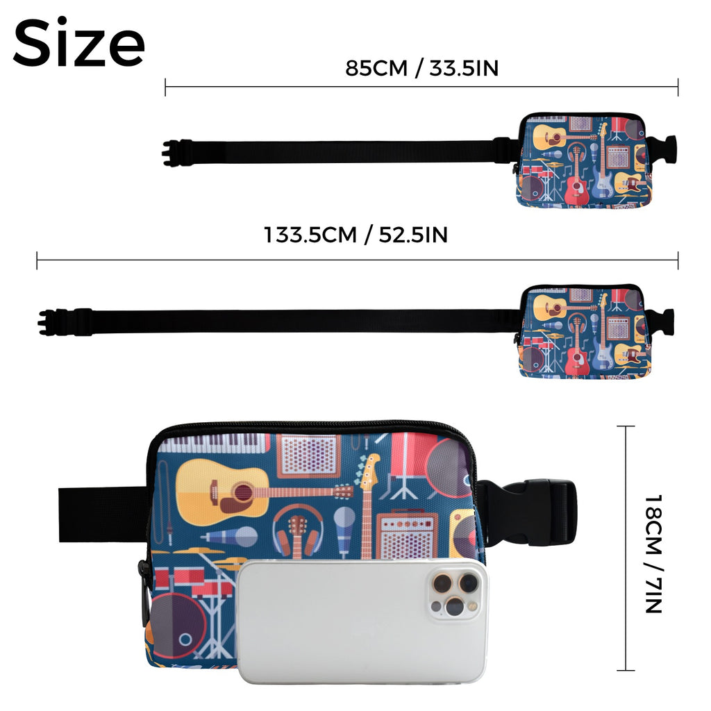 Music Instruments Blue - Belt Bag