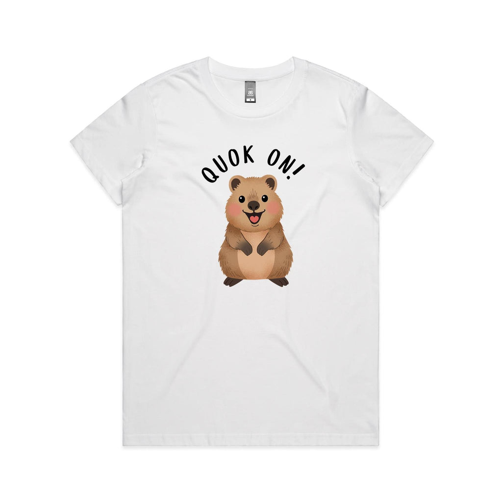 Quokka, Quok On Women's AS Colour T-shirt White Womens T-shirt animal Printed In Australia