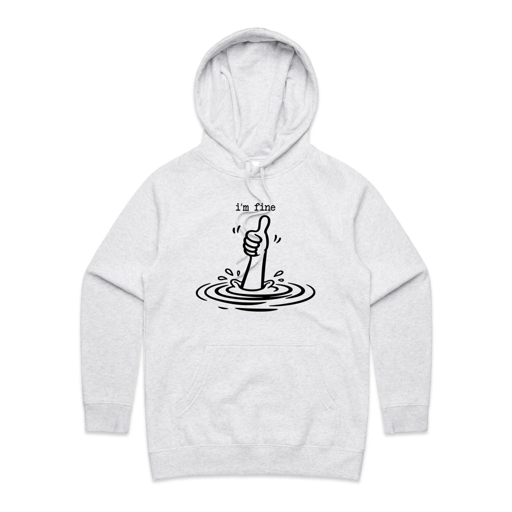 I'm Fine Drowning Thumbs Up Women's AS Colour Hoodie