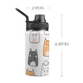 Cats Kids Water Bottle with Chug Lid (12 oz) One Size Kids Water Bottle with Chug Lid animal Printed Offshore