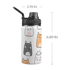 Cats - Kids Water Bottle with Chug Lid (12 oz) One Size Kids Water Bottle with Chug Lid animal Printed Offshore