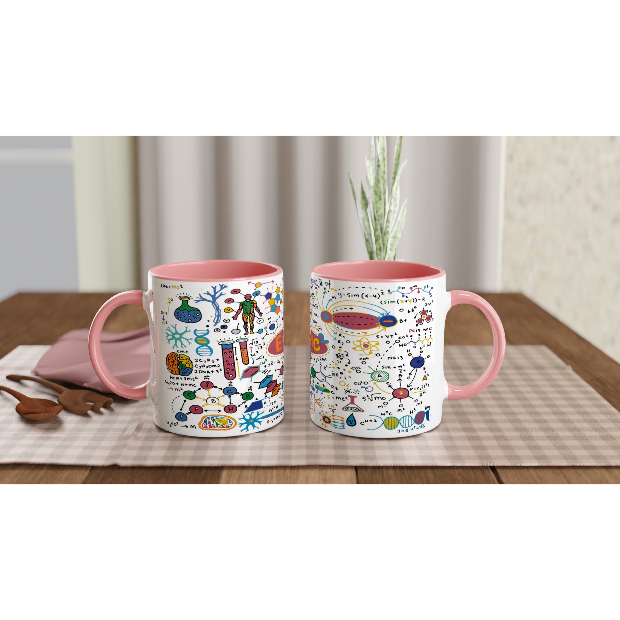 Science Time - White 11oz Ceramic Mug with Colour Inside Ceramic Pink Colour 11oz Mug Globally Fulfilled Science