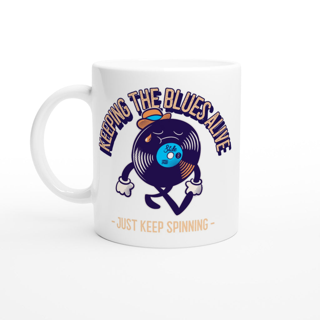 Keeping The Blues Alive - White 11oz Ceramic Mug Default Title White 11oz Mug Globally Fulfilled Music