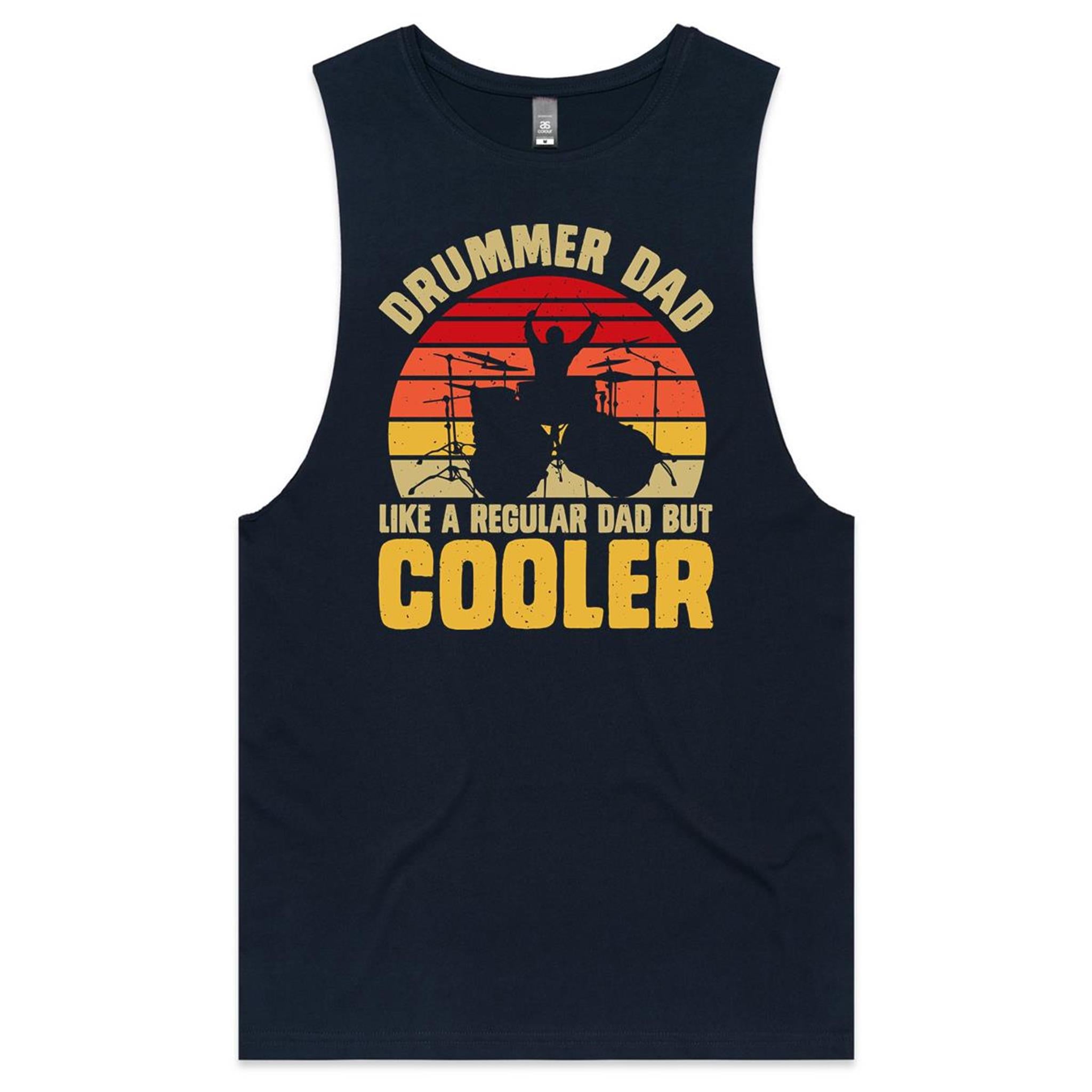 Drummer Dad, Like A Regular Dad But Cooler - Mens Tank Top Tee