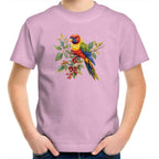 Lorikeet, Australian Birds - Kids Youth T-shirt Pink Kids Youth T-shirt animal Printed In Australia