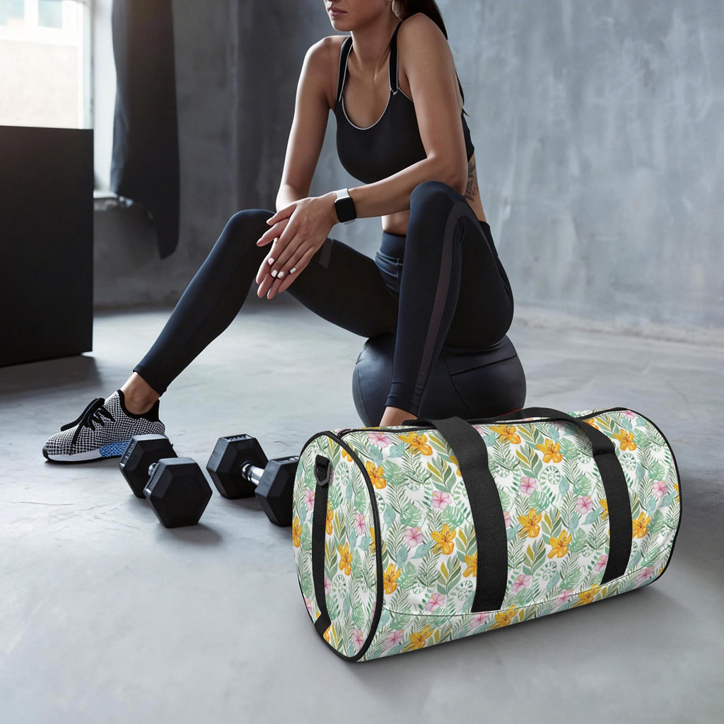 Tropical Flowers And Leaves Duffle Bag Duffle Bag Printed Offshore