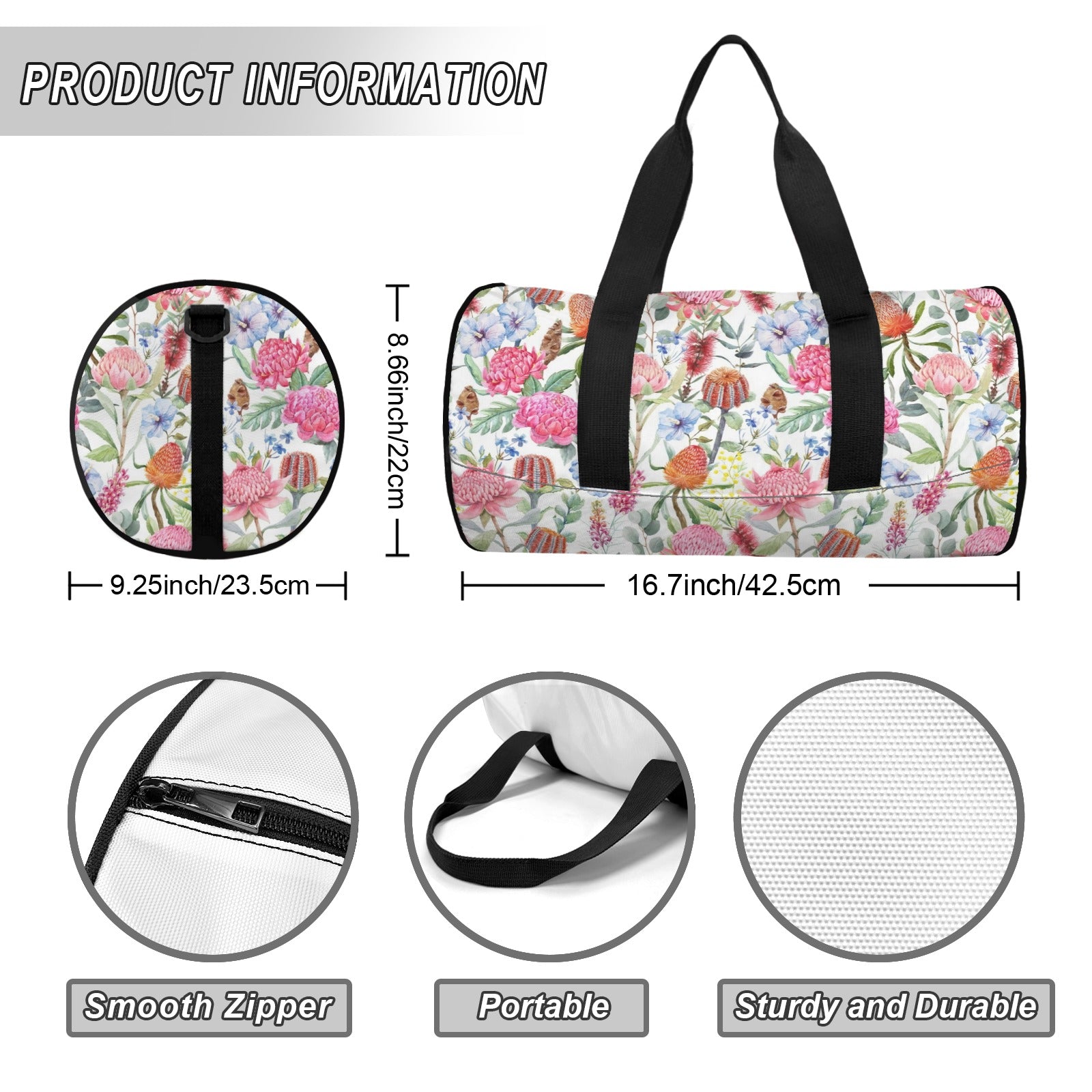 Australian Flowers Duffle Bag Duffle Bag Printed Offshore