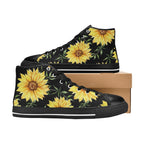 Painted Sunflowers - Kids High Top Canvas Shoes