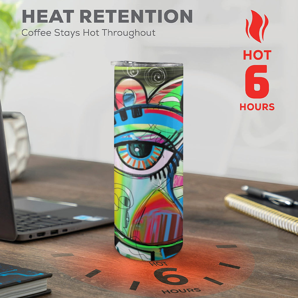 Graffiti Bird - 20oz Tall Skinny Tumbler with Lid and Straw