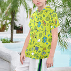 Go Green Senior Kids Hawaiian Shirt Senior Kids Hawaiian Shirt 8-15 Environment Printed Offshore