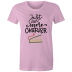 Just One More Chapter, Books - Womens T-shirt Pink Womens T-shirt Printed In Australia Reading