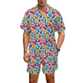 Graphic 80's Men's Hawaiian Shirt & Shorts Set Men's Hawaiian Shirt & Shorts Set Printed Offshore Retro