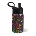 Colourful Music 12oz Kids Water Bottle with Straw Lid