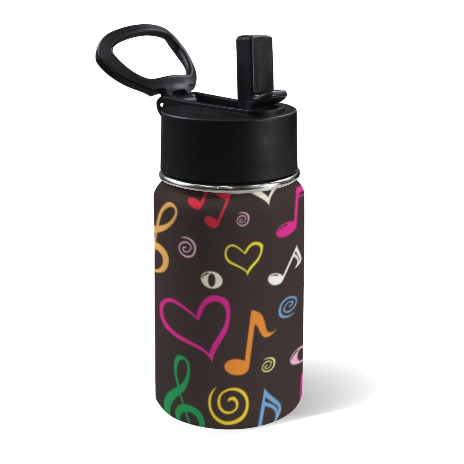 Colourful Music 12oz Kids Water Bottle with Straw Lid