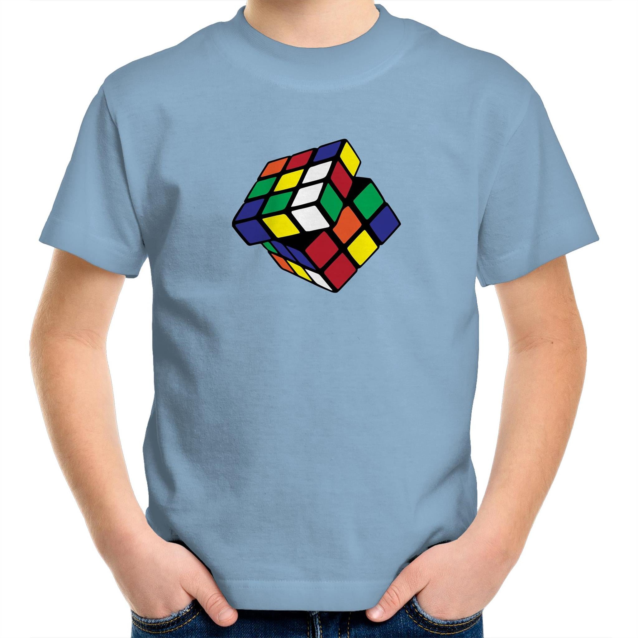 Cube - Kids Youth T-Shirt Carolina Blue Kids Youth T-shirt Games Printed In Australia