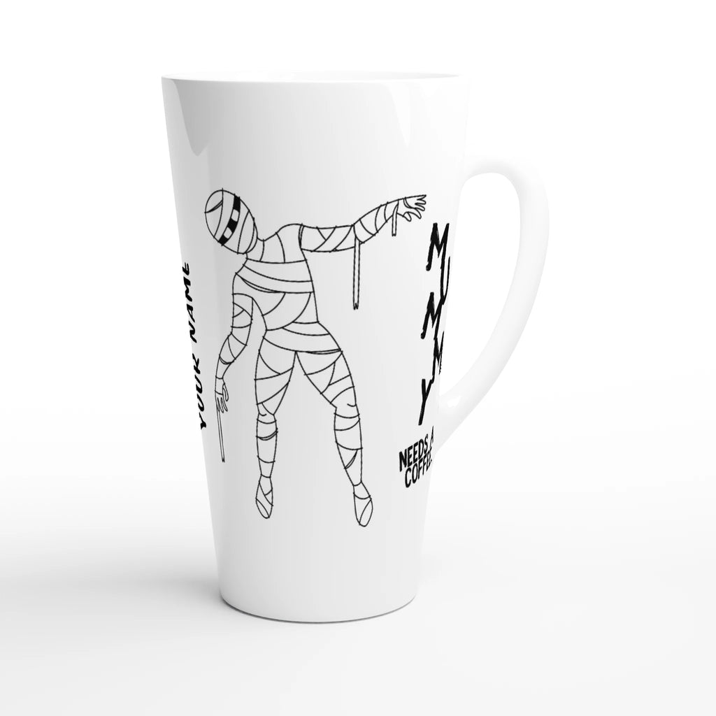 Personalised Mummy Needs A Coffee White Latte 17oz Ceramic Mug Personalised Latte Mug Globally Fulfilled Mum