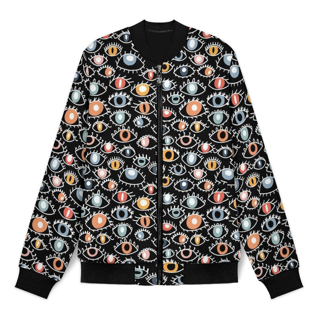 Eyes On Black Men's Casual Zip‑Up Bomber Jacket