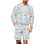 Summer Swim Men's Lightweight Sun Hoodie & Shorts Set 4XL Men's Lightweight Sun Hoodie & Shorts Printed Offshore Summer