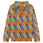 Happy Retro Flowers Women's Full-Zip Hoodie