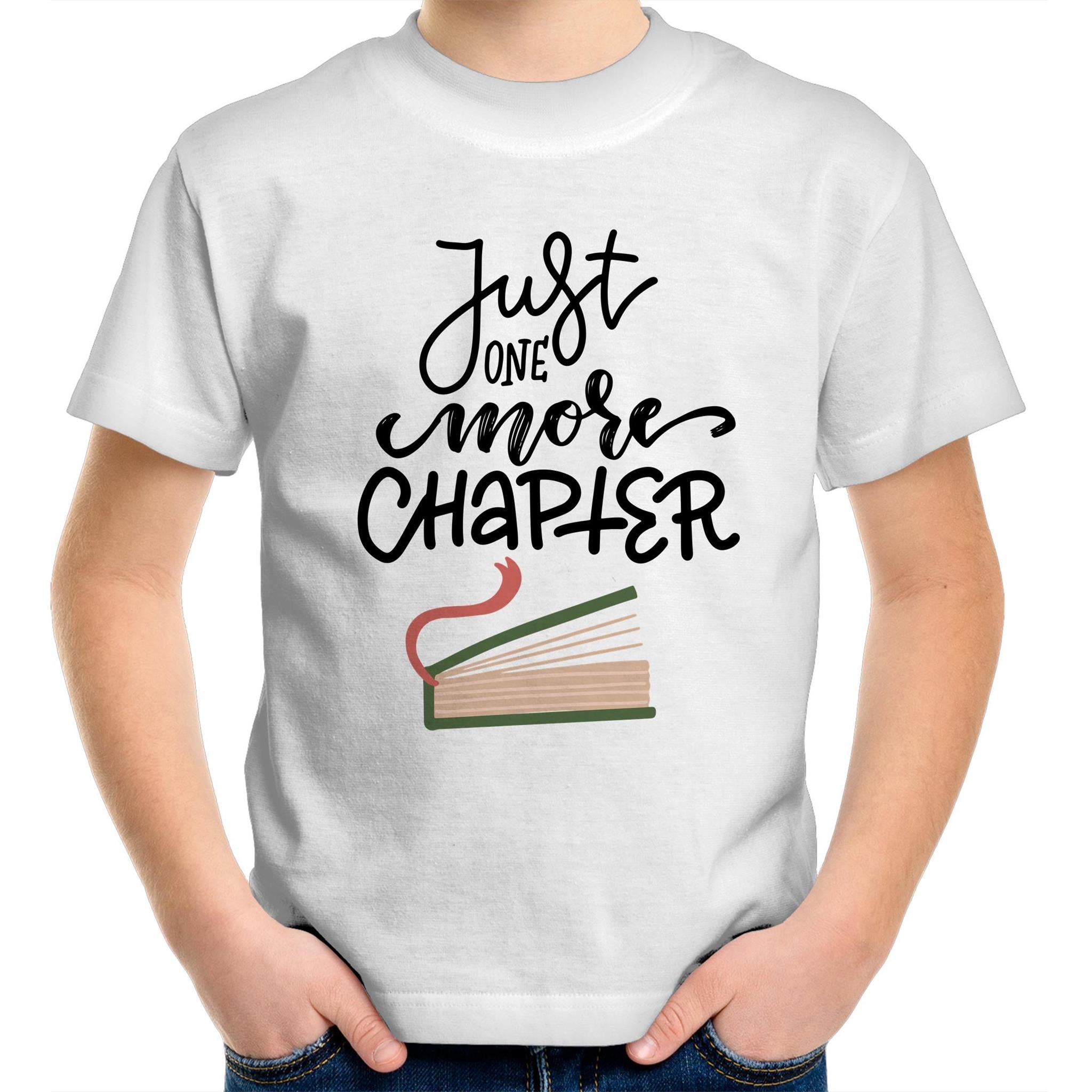 Just One More Chapter - Kids Youth T-Shirt White Kids Youth T-shirt Printed In Australia Reading