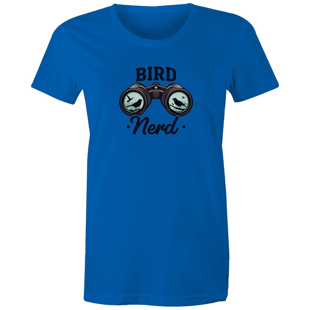 Bird Nerd - Womens T-shirt Bright Royal Womens T-shirt animal Printed In Australia