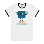 I'm A Total Square, Maths - Staple Ringer Tee White Black Ringer T-Shirt Maths Printed In Australia