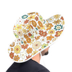 70's Style Floral Wide Brim Bucket Hat Wide Brim Bucket Hat Plants Printed Offshore