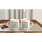 Personalised Science, Like Magic But Real White 12oz Enamel Mug Personalised Enamel Mug Globally Fulfilled Science