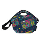 Boombox Neoprene Lunch Bag Neoprene Lunch Bag Music Printed Offshore Retro