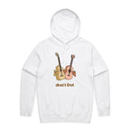 Guitars, Don't Fret - Mens Hoodie White Mens Hoodie Music Printed In Australia