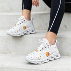 Colourful Space On White Women's Twisted Sole Sneakers