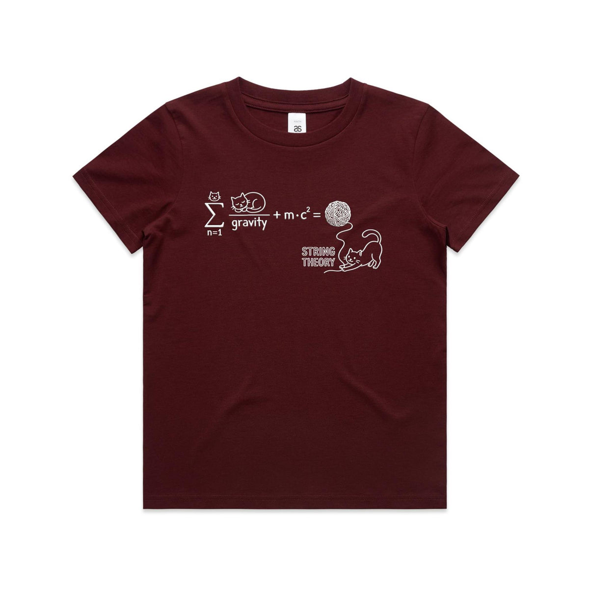 Cat String Theory Physics Kids AS Colour T-shirt