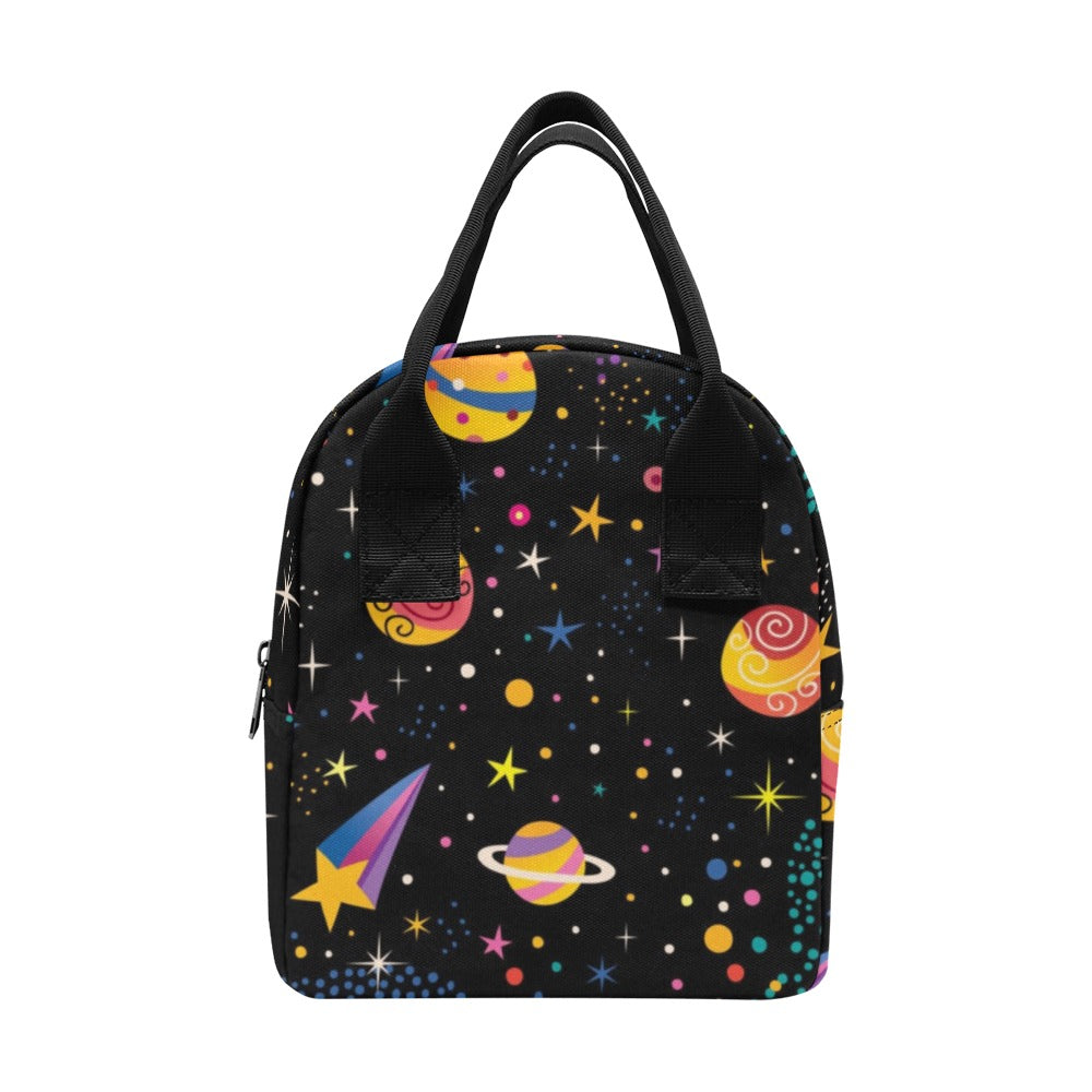 Colourful Space - Zipper Lunch Bag One Size Zipper Lunch Bag Printed Offshore