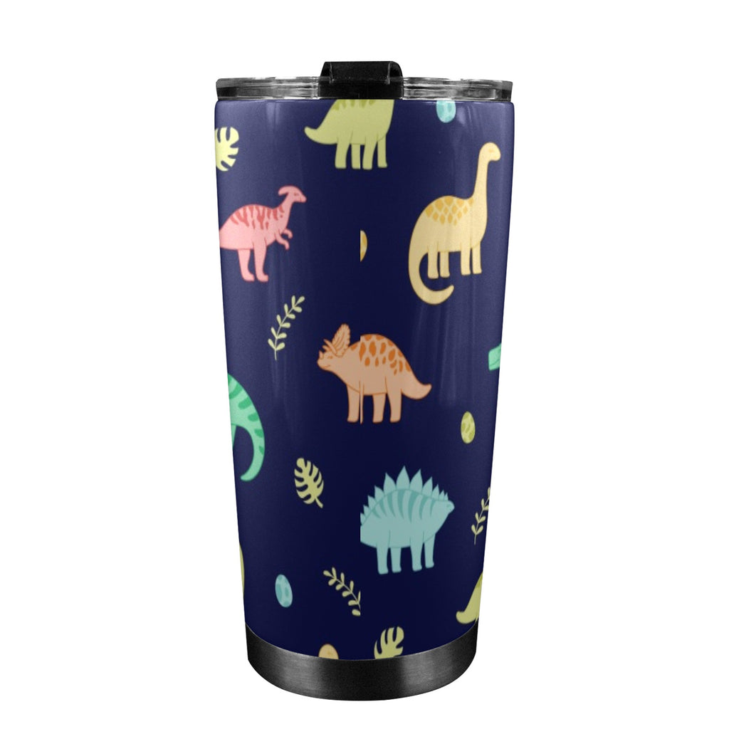 Dinosaurs - 20oz Mobile Tumbler with Lid (Black Lock) 20oz Travel Mug animal Printed Offshore