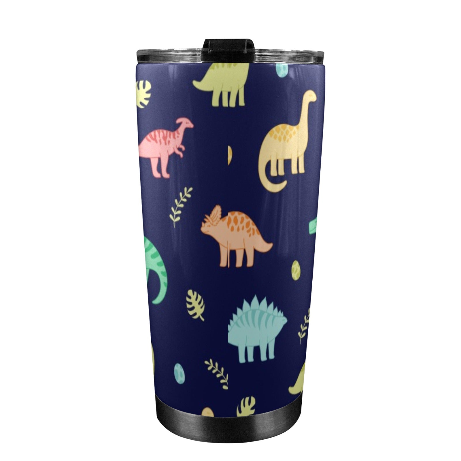 Dinosaurs - 20oz Mobile Tumbler with Lid (Black Lock) 20oz Travel Mug animal Printed Offshore