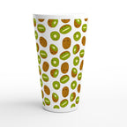 Kiwi Fruit - White Latte 17oz Ceramic Mug Latte Mug food Globally Fulfilled