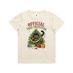 Official Tree Inspector Cat Kids Christmas T-shirt Ecru Kids Christmas T-shirt Christmas Printed In Australia