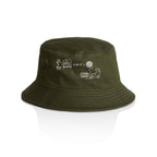 Cat String Theory Physics AS Colour Bucket Hat Army One Size As Colour Bucket Hat animal Printed In Australia Science