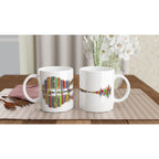 Guitar Reflection In Colour - White 11oz Ceramic Mug White 11oz Mug Globally Fulfilled Music
