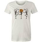 Skeleton Dance, Halloween - Womens T-shirt Natural Womens T-shirt Halloween Printed In Australia
