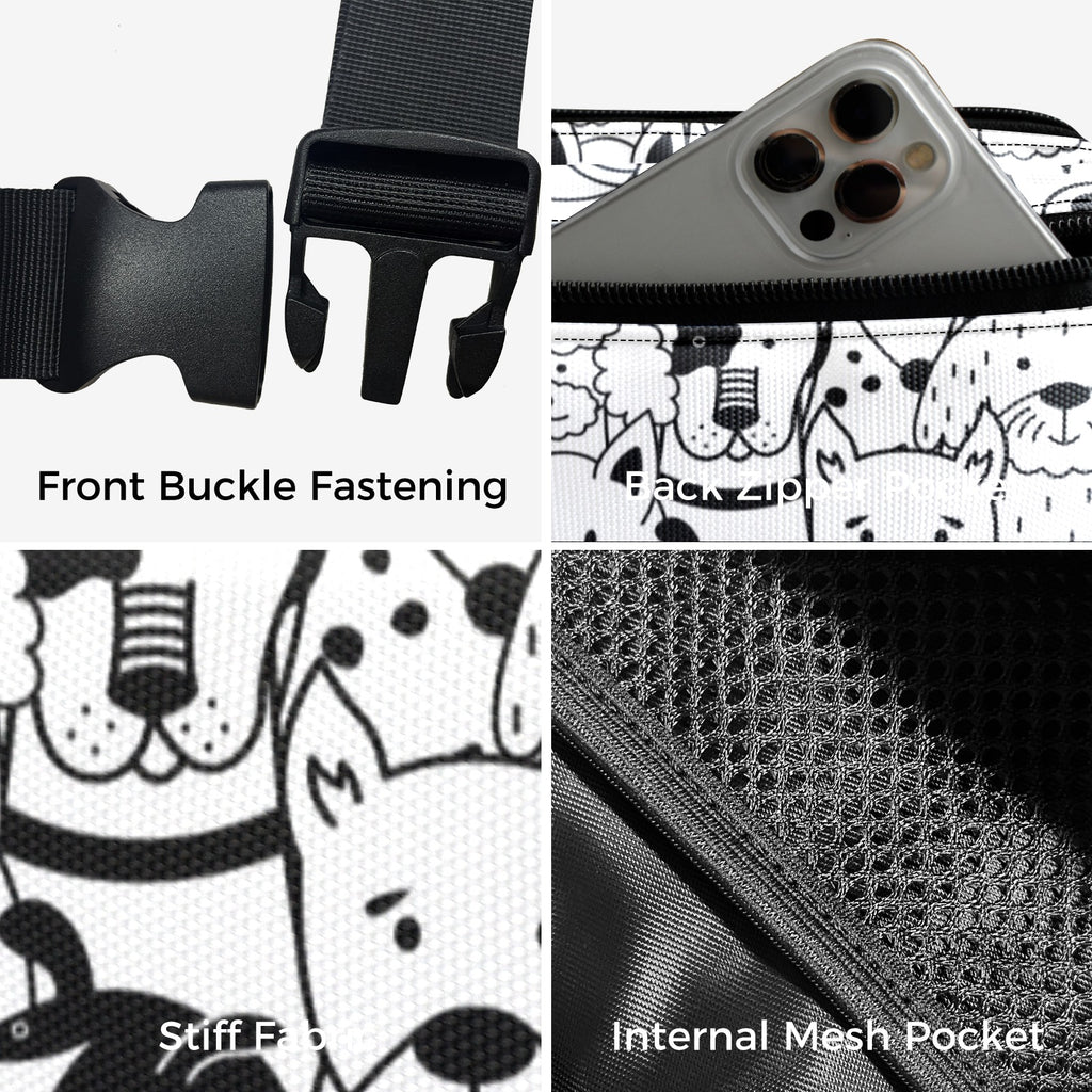 Black And White Dogs - Belt Bag