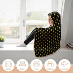Yellow Lightning Kids Hooded Blanket 100cm x 130cm Kids Hooded Blanket comic Printed Offshore