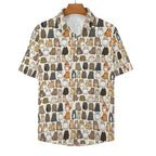 Lots Of Cats Women's Collared Pocketless Short Sleeve Shirt