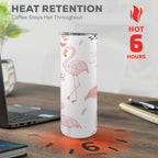 Pink Flamingos 20oz Tall Skinny Tumbler with Lid and Straw