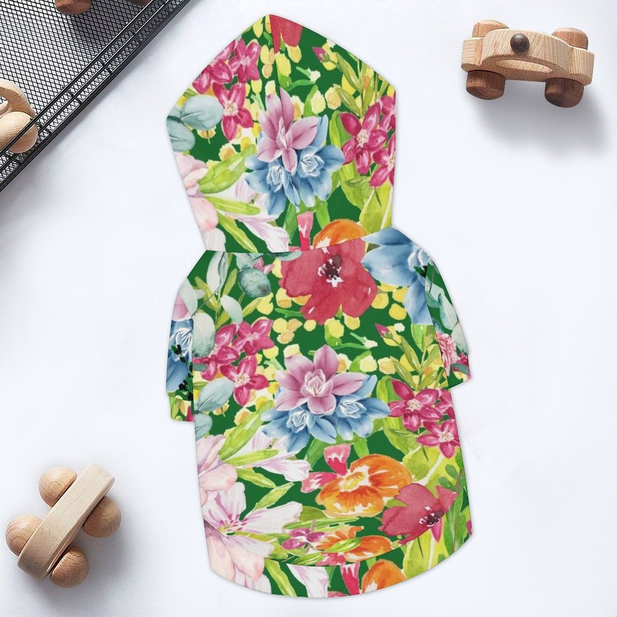 Bright Floral Pet Hoodie (Large Size)