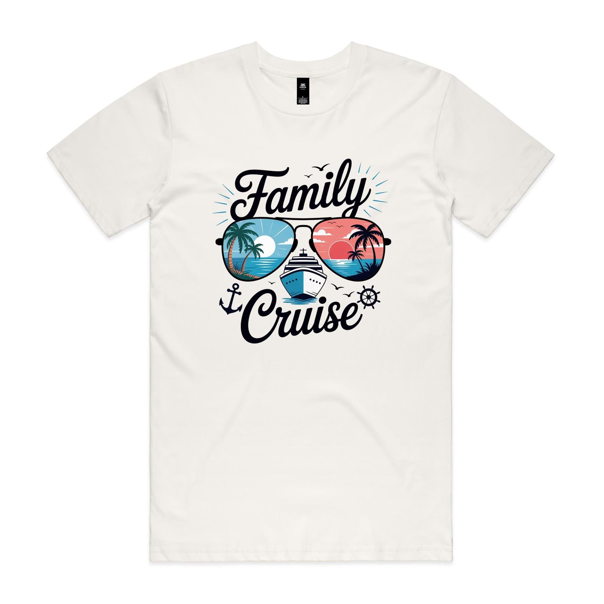 Family Cruise Mens Cruise T-shirt Natural Mens Cruise T-shirt Cruise Printed In Australia