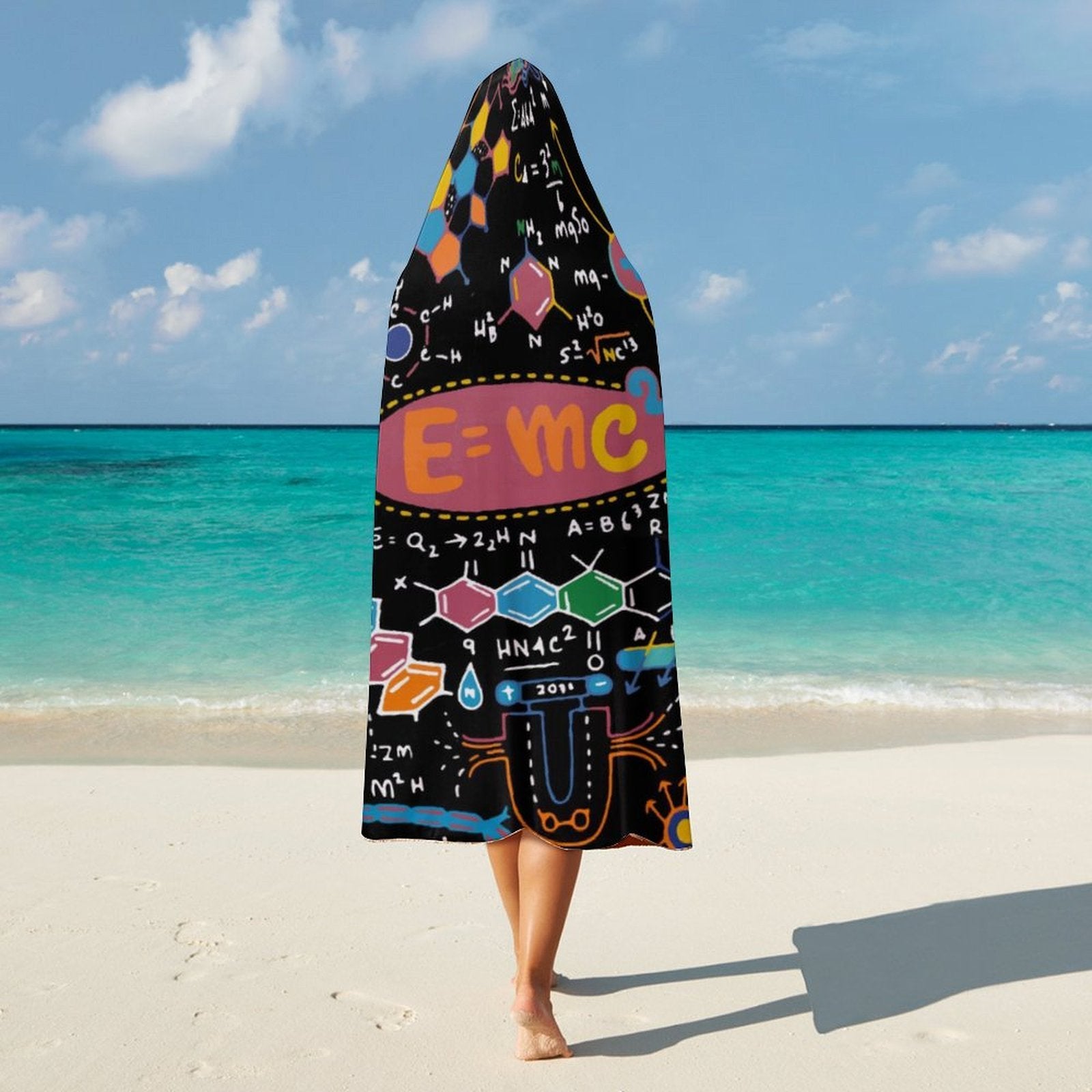 Science Time Blackboard Kids Hooded Blanket 100cm x 130cm Kids Hooded Blanket Printed Offshore Science
