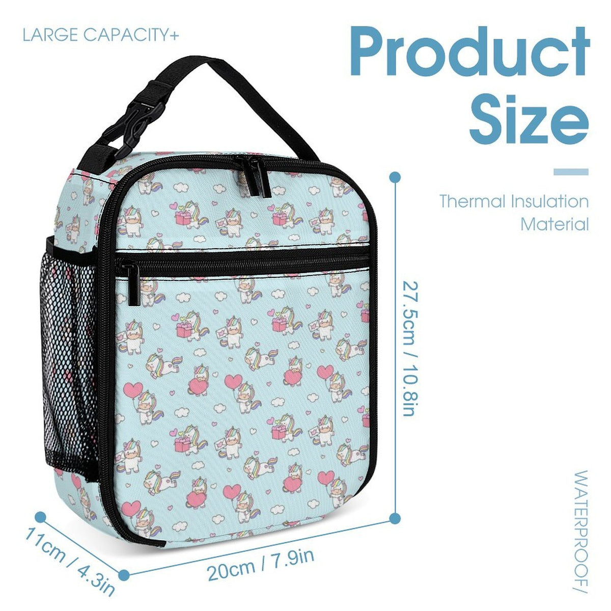 Rainbow Unicorn Backpack, Lunch Bag & Pencil Case Set