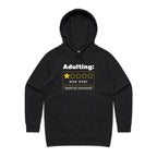 Adulting, One Star, Would Not Recommend - Womens Hoodie Black Womens Hoodie Printed In Australia