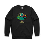 Alien Commute - AS Colour Stencil Crew Black Sweatshirt Printed In Australia Sci Fi